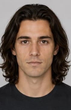 man with shoulder hair