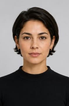 woman with ear length hair